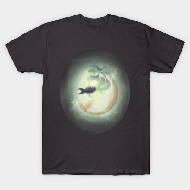 Mermaid and Angler fish T-Shirt by Woojah_art